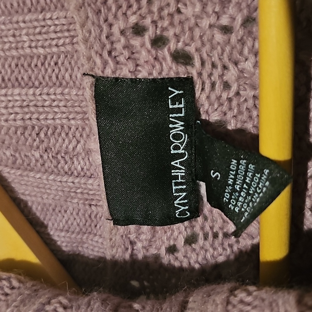 Cynthia Rowley Lavender Angora Wool Cowl Neck Sweater Dress – Size Small - Picture 3 of 5